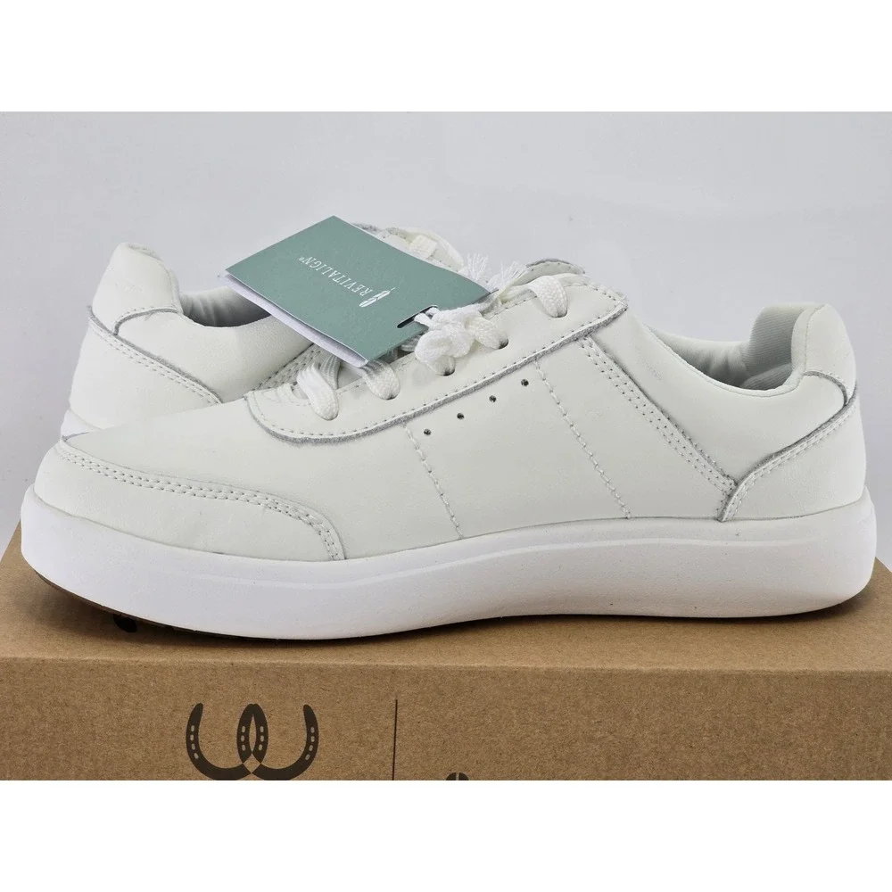 Revitalign Durham Sneakers Mens 7.5EE White Leather Orthotic Lace Up -New